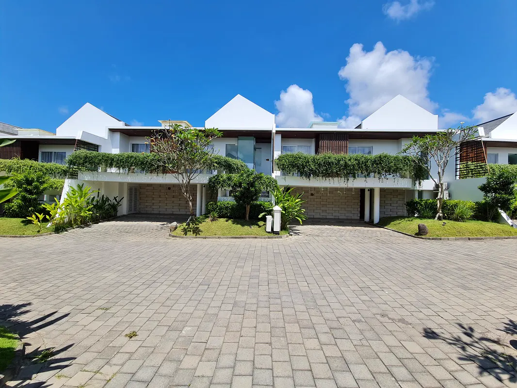 Completed row of townhouses with a shared courtyard in Bali